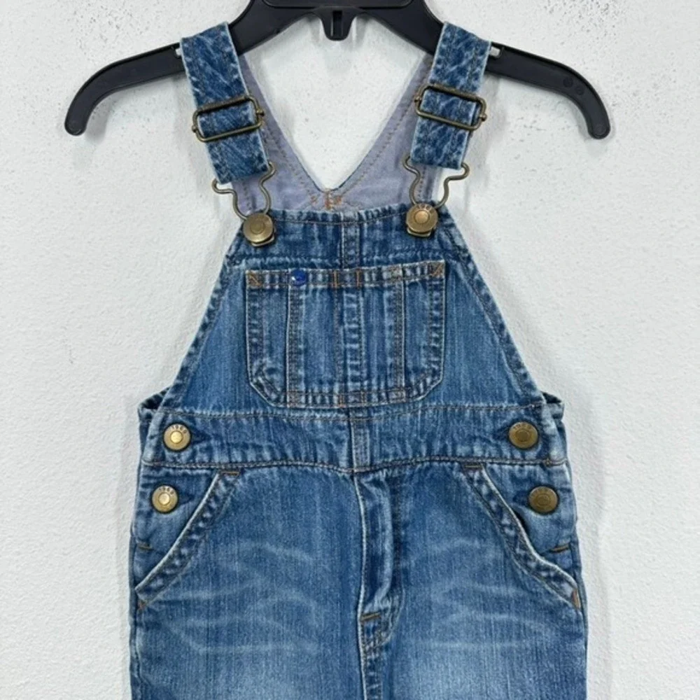 Baby Gap Denim Overalls 3-6 Months‎ Blue Jean Adjustable Straps Cute